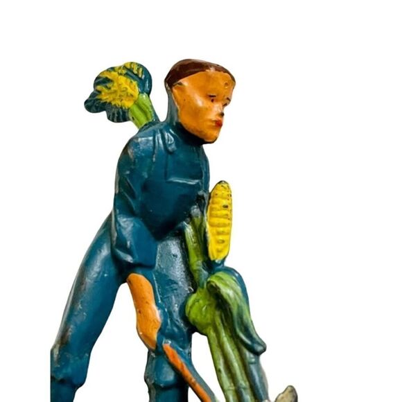 Vintage Lead Manoil Happy Farm Series Corn Harvester Man Barclay #41/9 - Picture 3 of 4